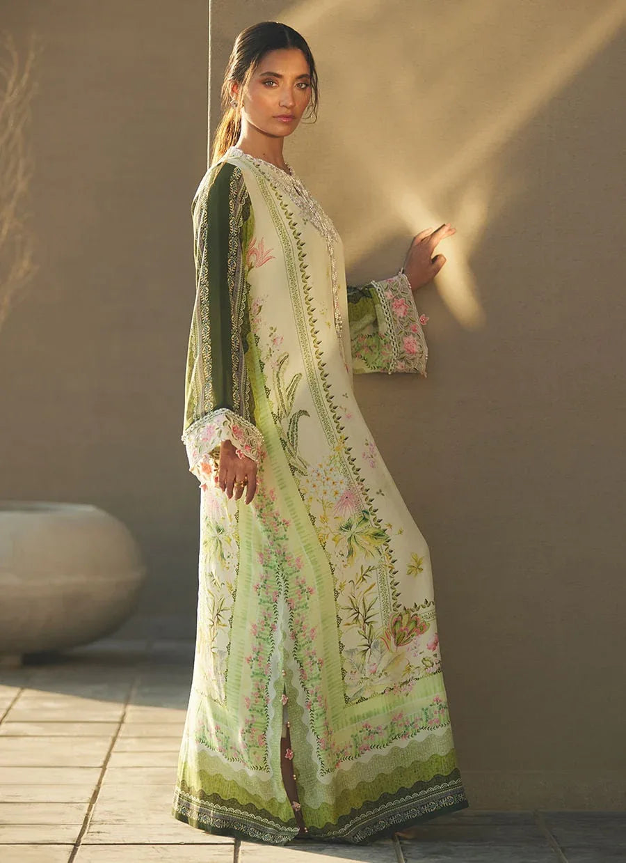 Farah Talib Aziz | Laani The Kaftan Edit | Selah Kiwi Crepe - Rang-e-Khaas