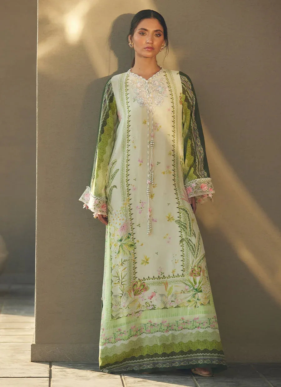 Farah Talib Aziz | Laani The Kaftan Edit | Selah Kiwi Crepe - Rang-e-Khaas
