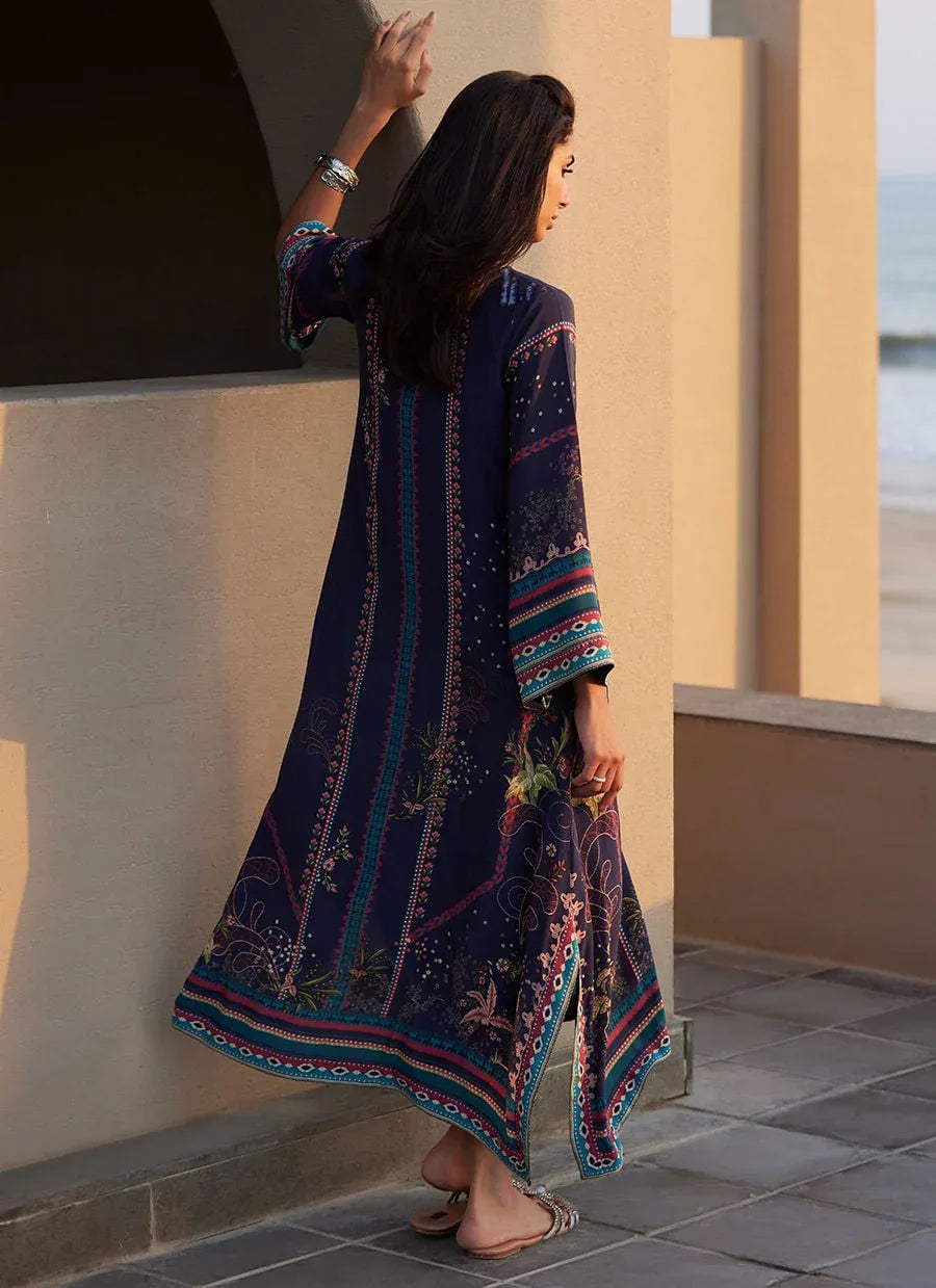 Farah Talib Aziz | Laani The Kaftan Edit | Zahara Midnight Crepe - Rang-e-Khaas