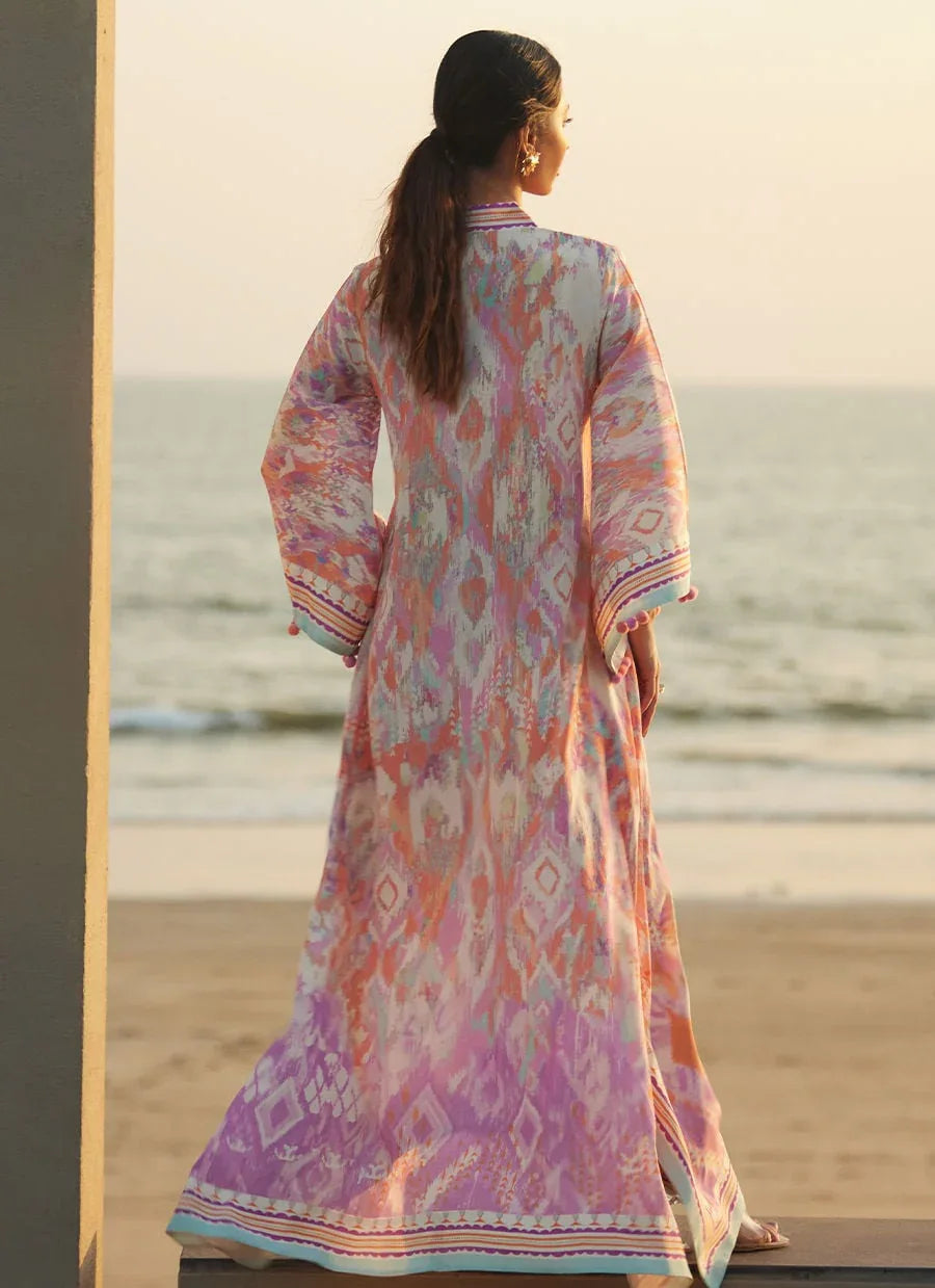 Farah Talib Aziz | Laani The Kaftan Edit | Solana Sunset Crepe - Rang-e-Khaas
