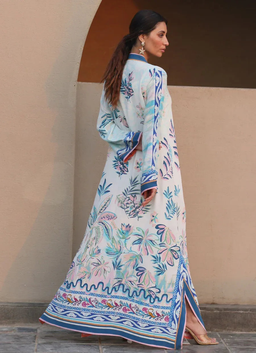 Farah Talib Aziz | Laani The Kaftan Edit | Palmetto Crepe - Rang-e-Khaas