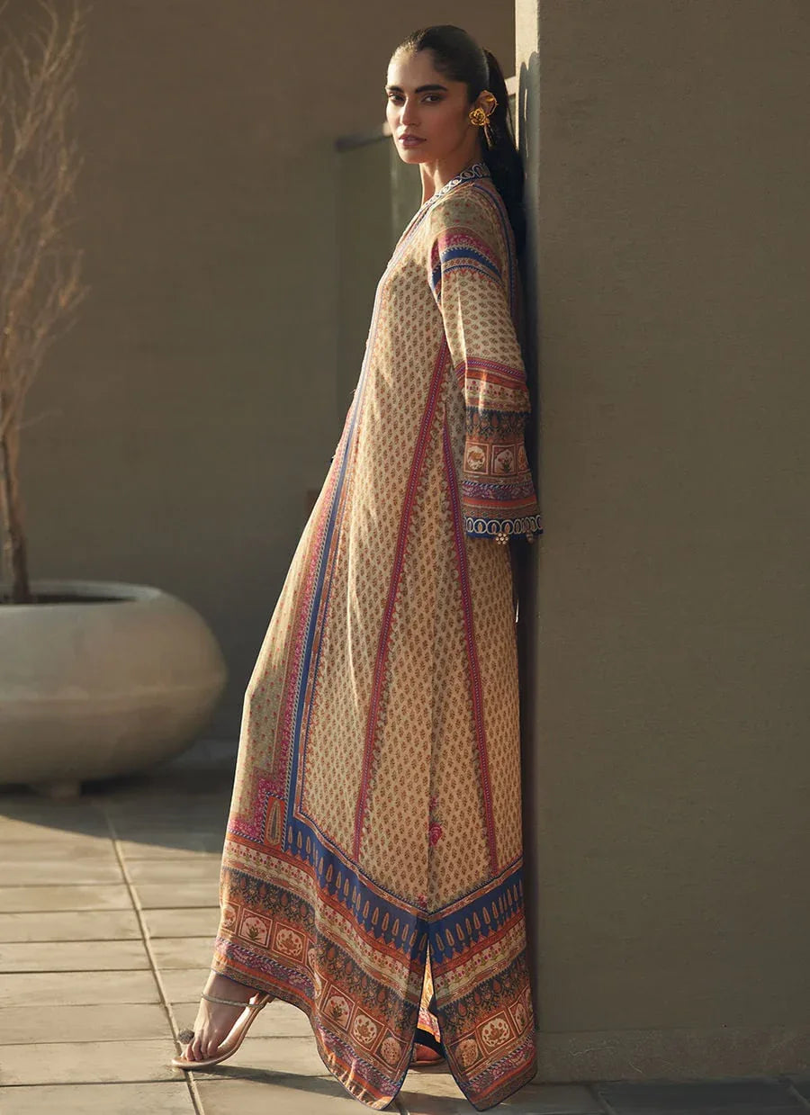Farah Talib Aziz | Laani The Kaftan Edit | Sora Sand Crepe - Rang-e-Khaas