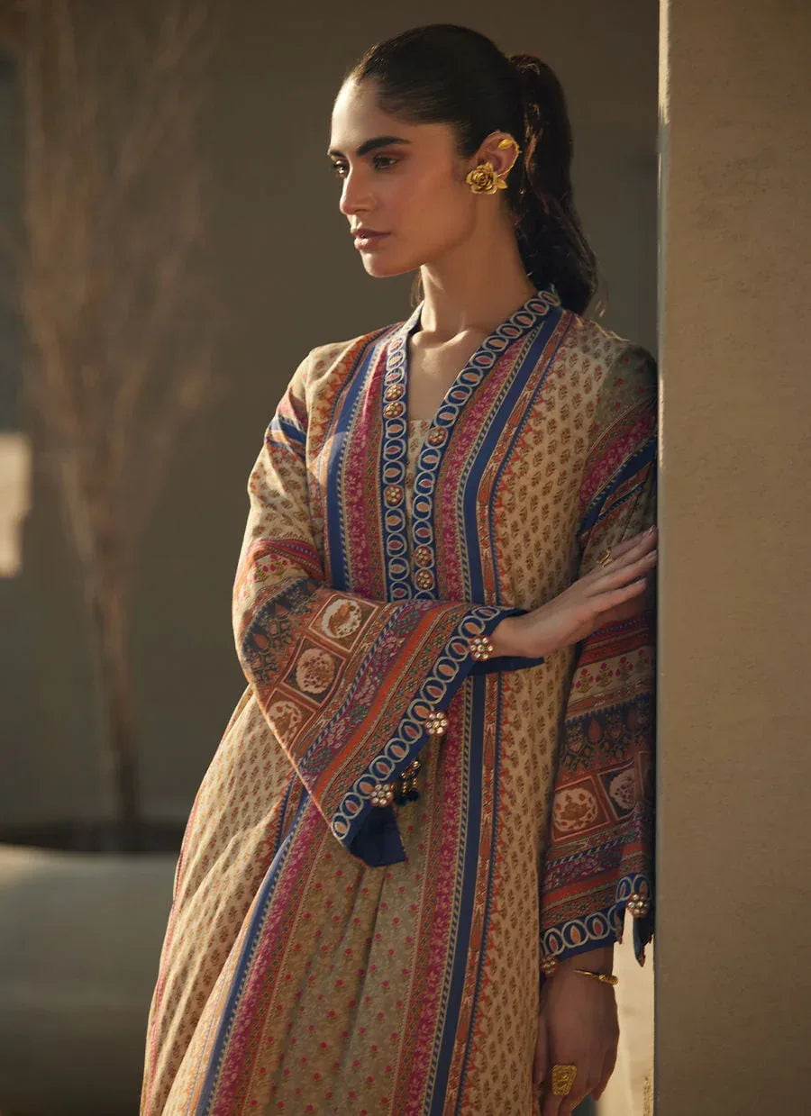 Farah Talib Aziz | Laani The Kaftan Edit | Sora Sand Crepe - Rang-e-Khaas