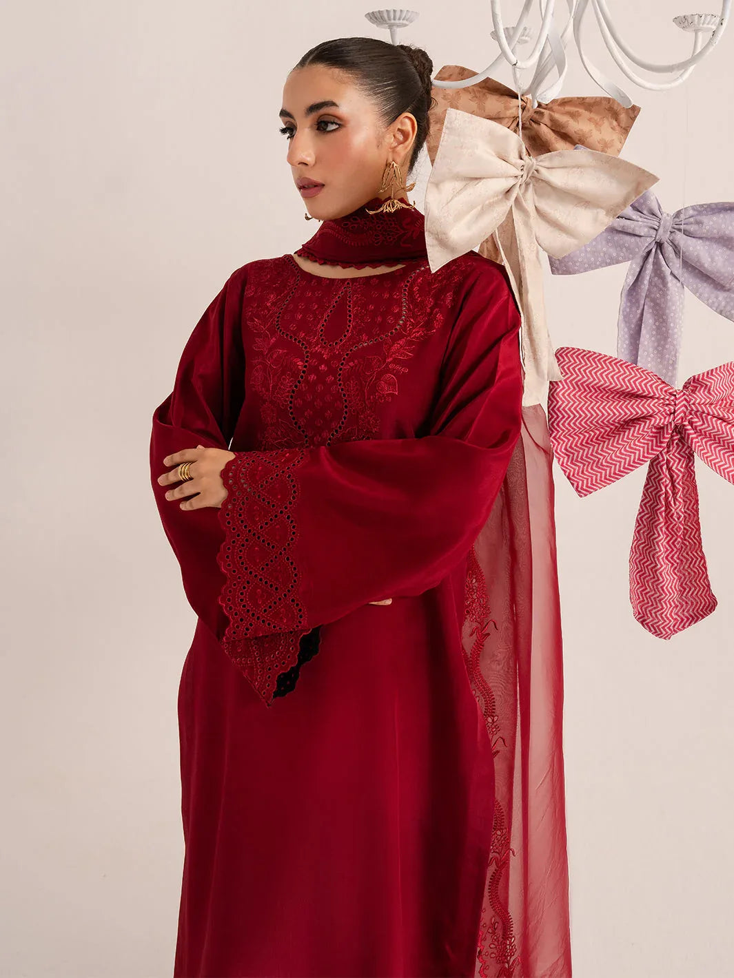 Izel | The Silk Chapter | Cerise - Rang-e-Khaas