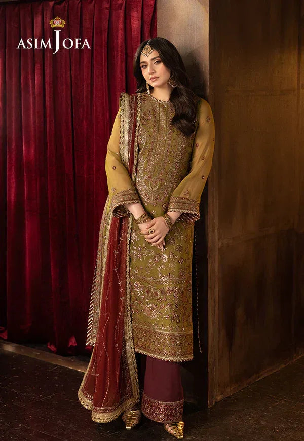 Asim Jofa | EMBROIDERED CHIFFON 3 PCS | AJFO-07 - Rang-e-Khaas