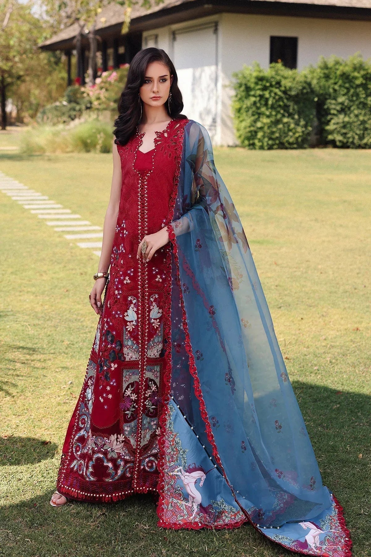 Afrozeh | Luxury Embroidered & Printed Lawn | Glacis - Rang-e-Khaas