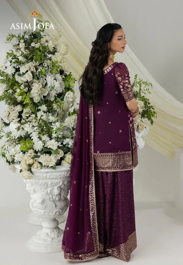 Asim Jofa | EMBROIDERED CHIFFON 3 PCS | AJIZL-02 - Rang-e-Khaas
