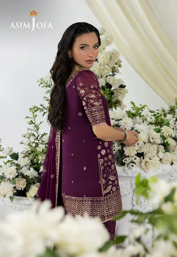 Asim Jofa | EMBROIDERED CHIFFON 3 PCS | AJIZL-02 - Rang-e-Khaas