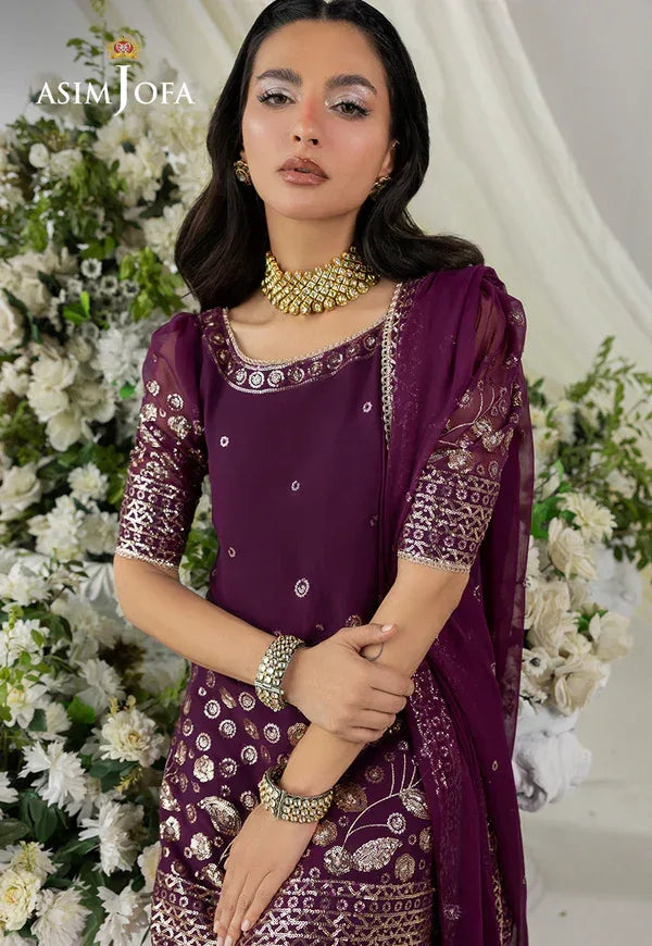 Asim Jofa | EMBROIDERED CHIFFON 3 PCS | AJIZL-02 - Rang-e-Khaas