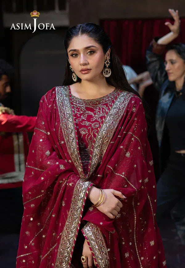 Asim Jofa | EMBROIDERED CHIFFON 3 PCS | AJFO-13 - Rang-e-Khaas