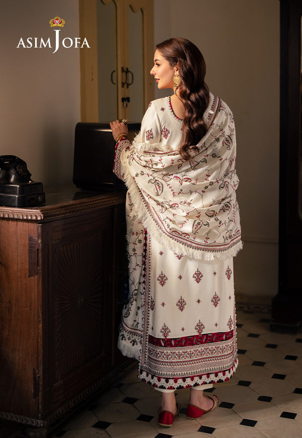 Asim Jofa | Pashmina | Embroidered Twill | AJKI-08