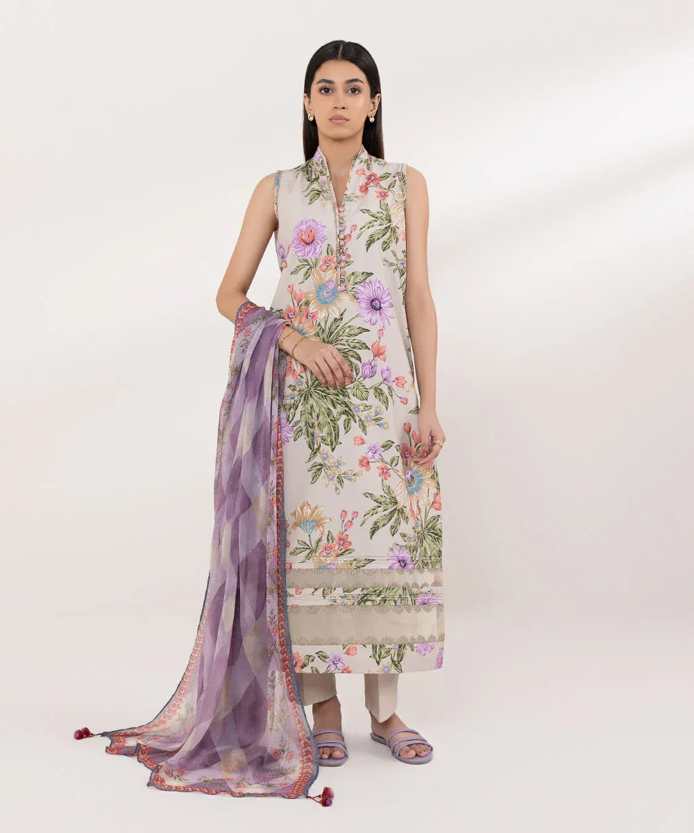 Sapphire | Intermix 2024 | Cambric Suit S-28 - Rang-e-Khaas