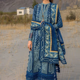 Crimson | Lawn 2024 | Dancing Paisleys - Cobalt