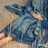Crimson | Lawn 2024 | Dancing Paisleys - Cobalt