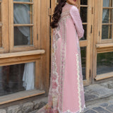 Crimson | Lawn 2024 | A Floral Mesh - Rose Pink