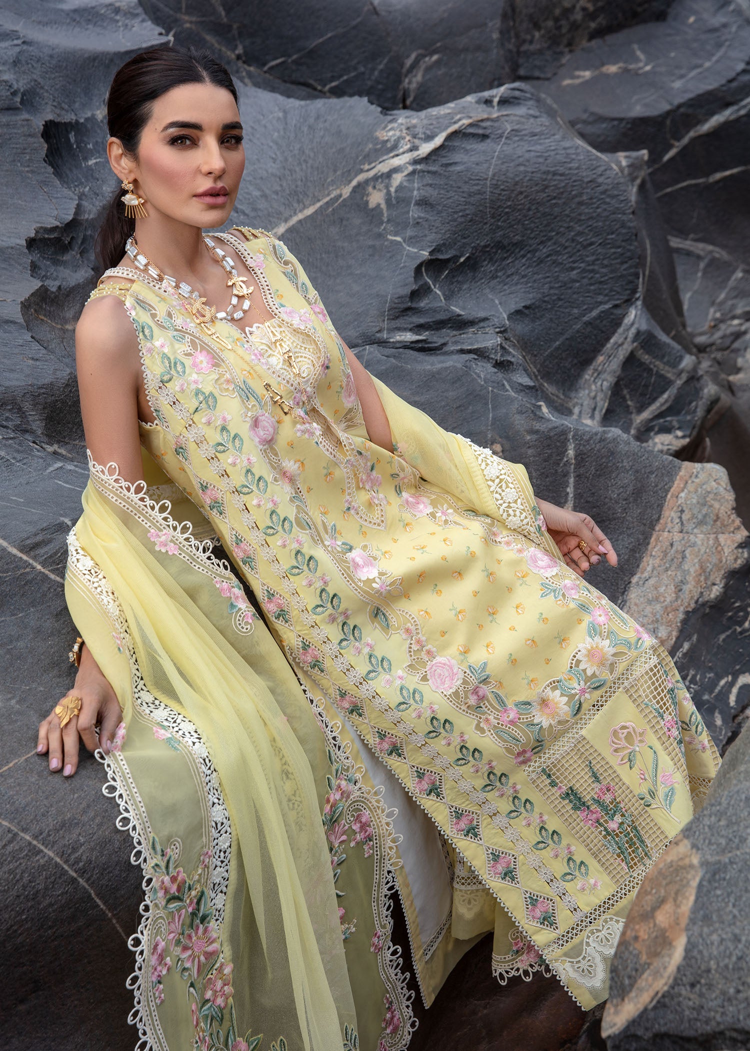 Crimson | Lawn 2024 | Believe In Her - Topaz Yellow