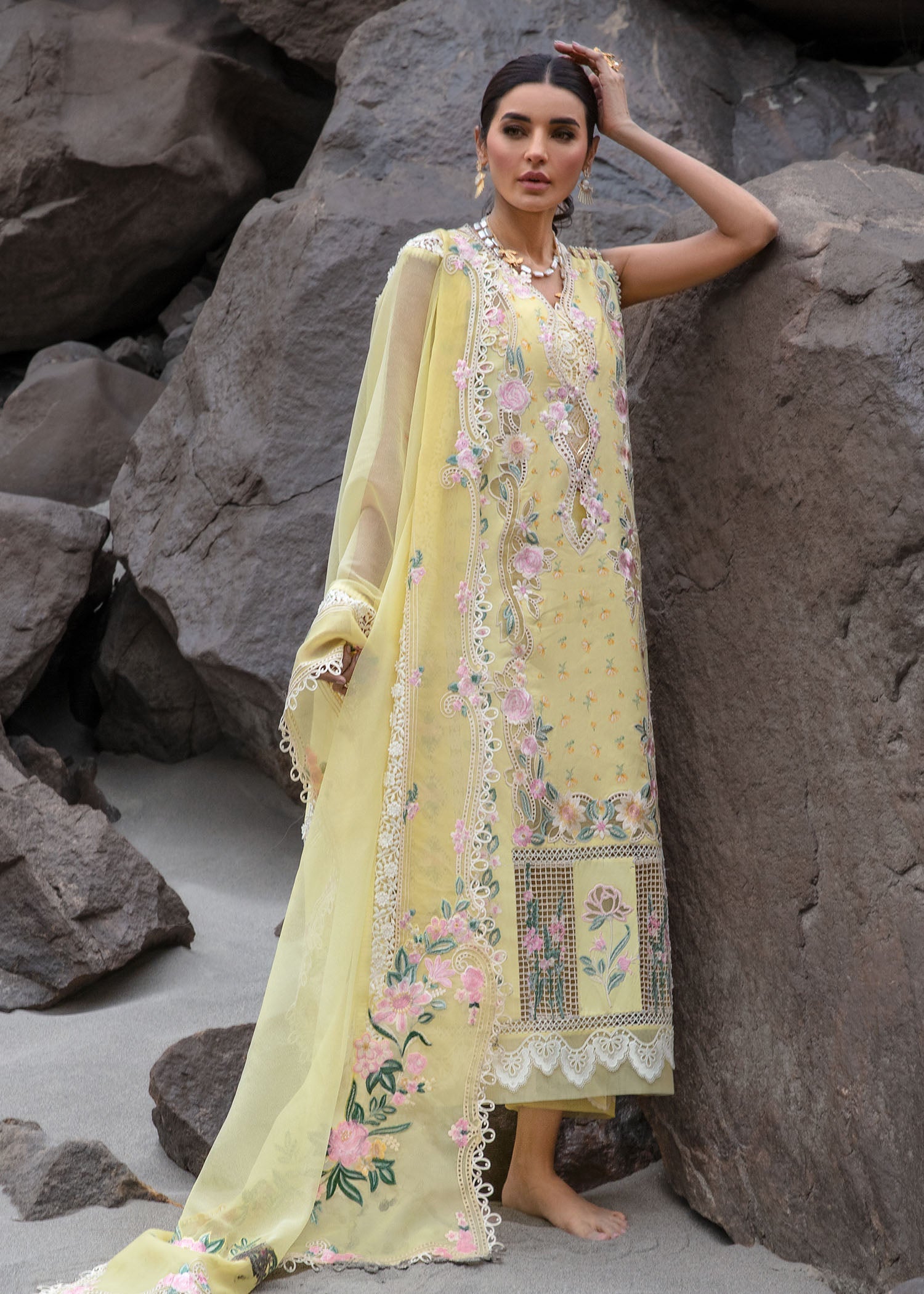 Crimson | Lawn 2024 | Believe In Her - Topaz Yellow
