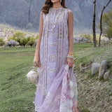 Crimson | Lawn 2024 | A Floral Mesh - Lavender