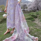 Crimson | Lawn 2024 | A Floral Mesh - Lavender