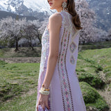 Crimson | Lawn 2024 | A Floral Mesh - Lavender