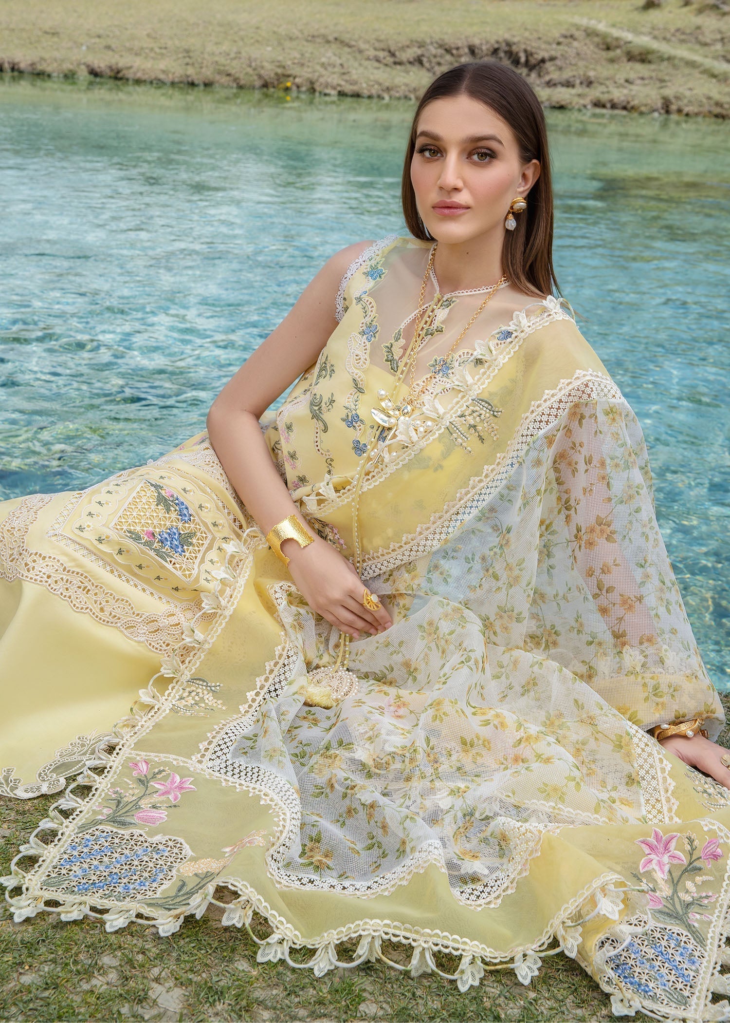 Crimson | Lawn 2024 | A French Brunch - Sunflower Yellow