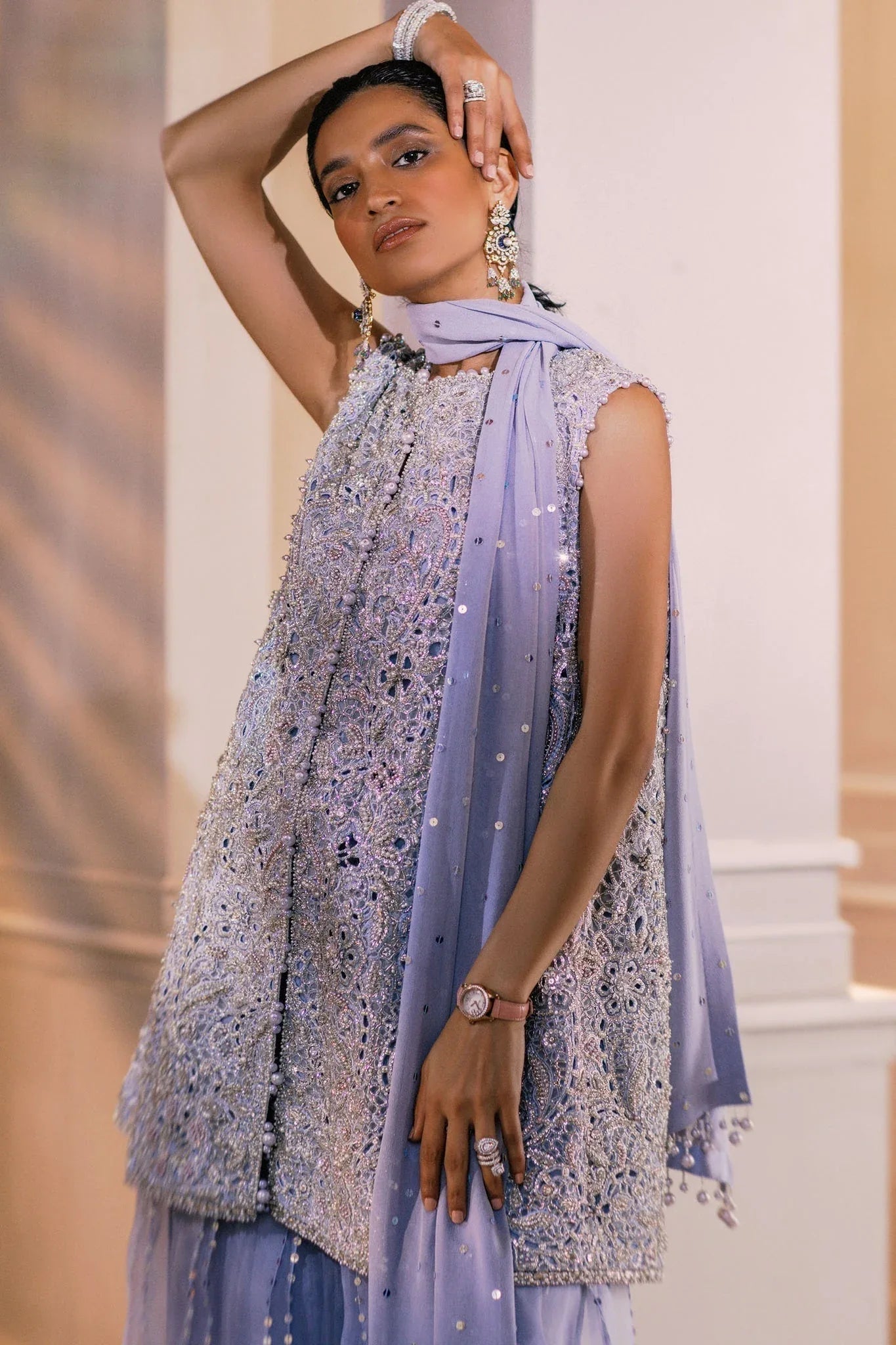 Elan | Demi Couture Onirique | CRISTALLIN LILAS (EP-20653) - Rang-e-Khaas