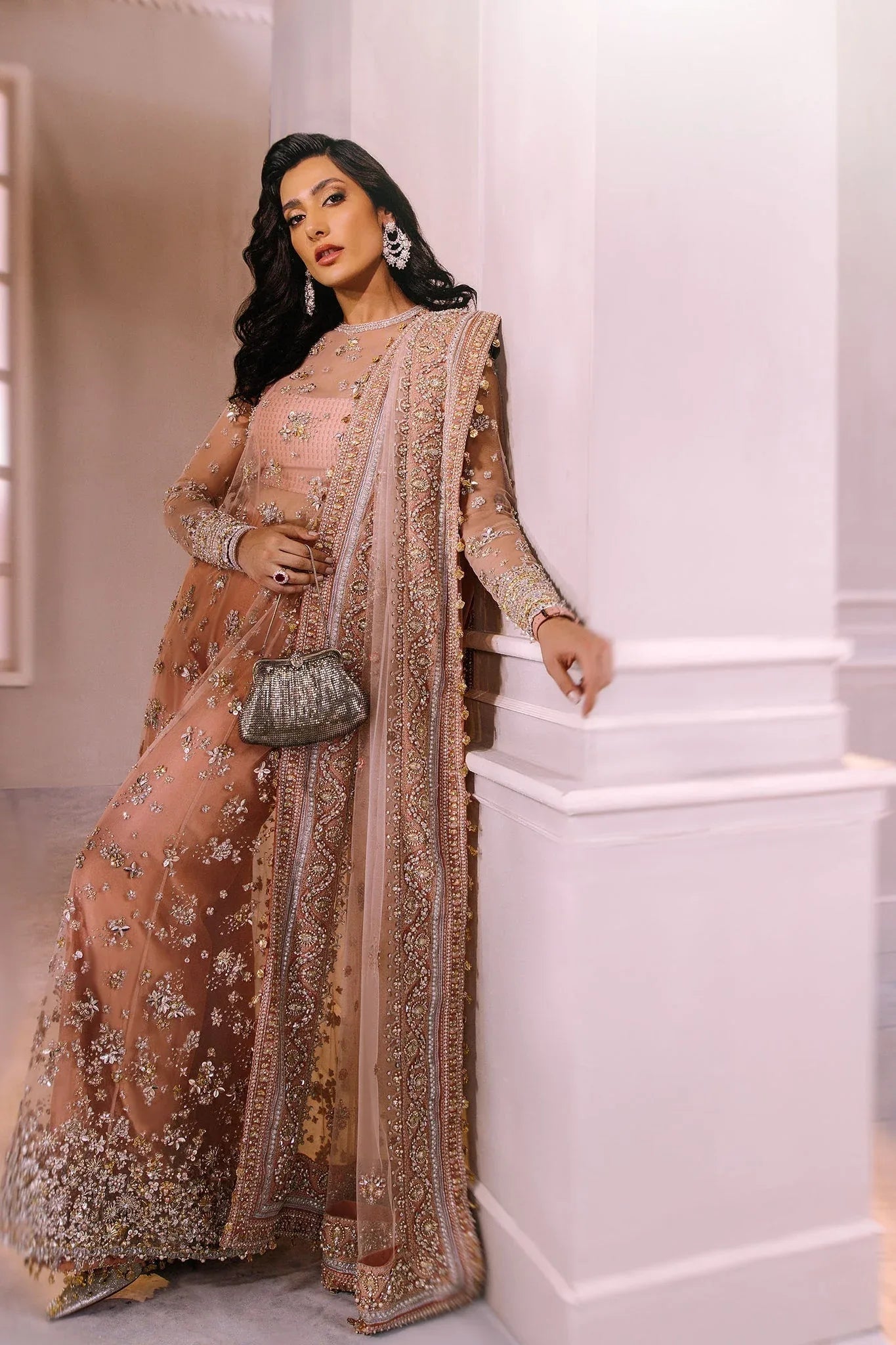 Elan | Demi Couture Onirique | ROSE PÊCHE (EP-20180) - Rang-e-Khaas