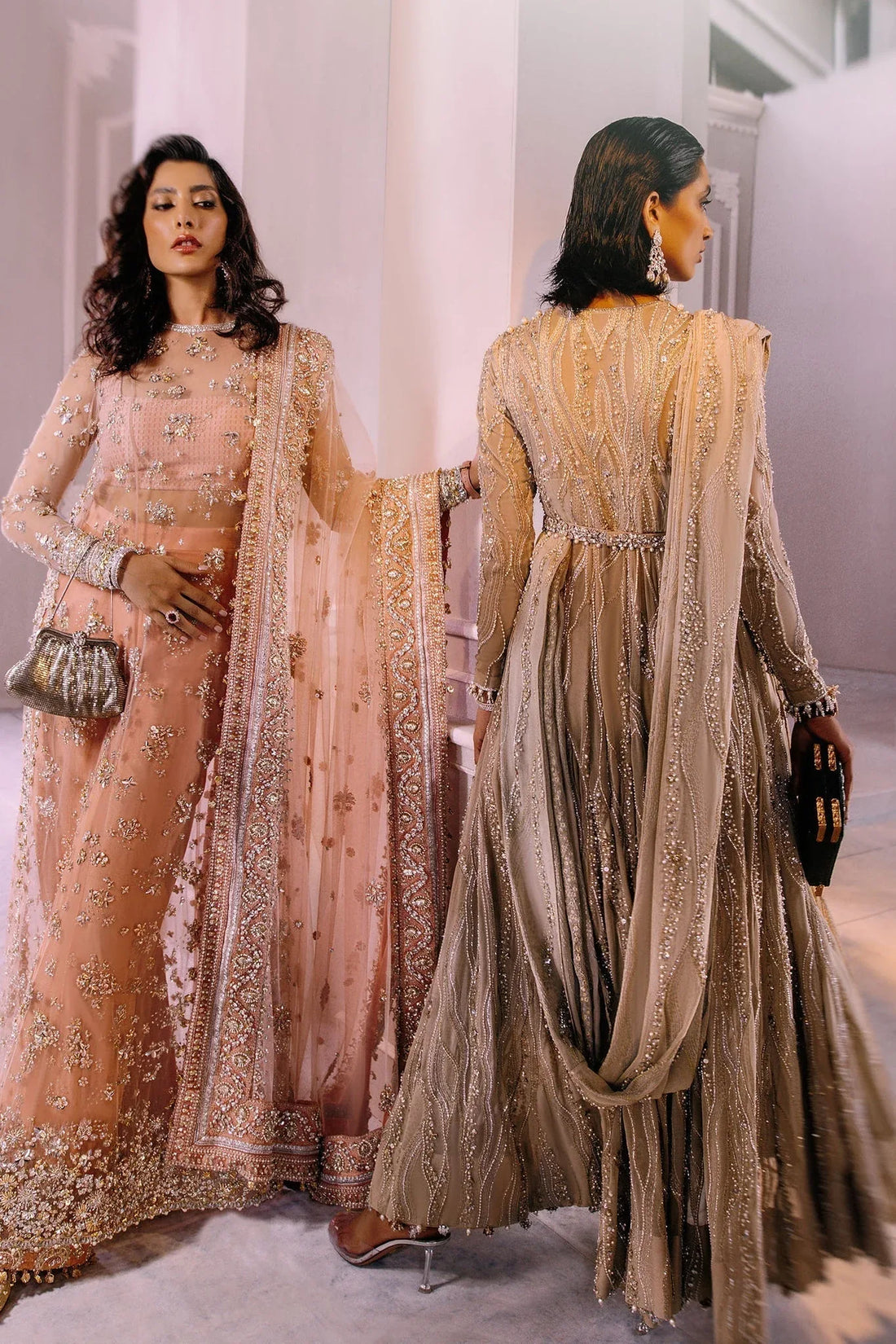Elan | Demi Couture Onirique | ROSE PÊCHE (EP-20180) - Rang-e-Khaas