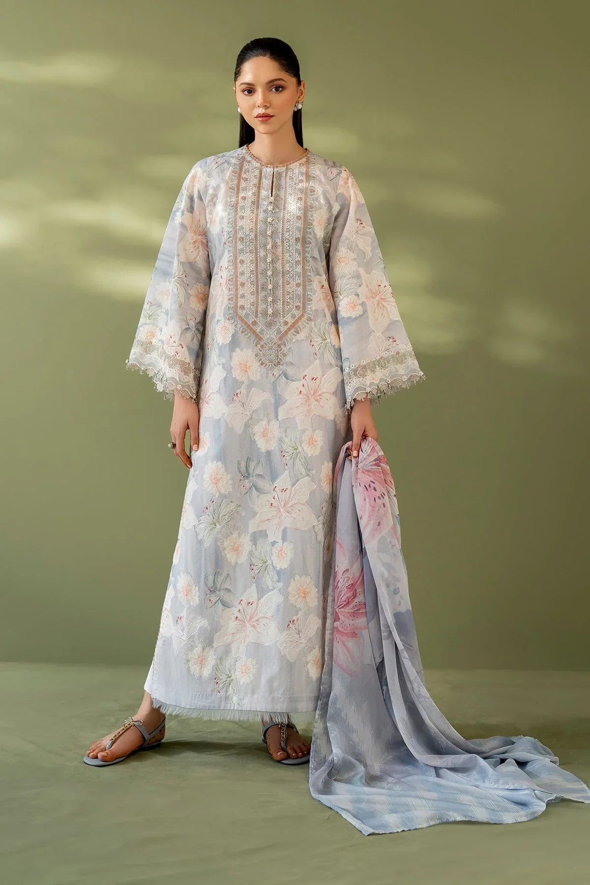 Baroque | Eid Printique | EMBROIDERED PRINTED LAWN UF-4166 - Rang-e-Khaas