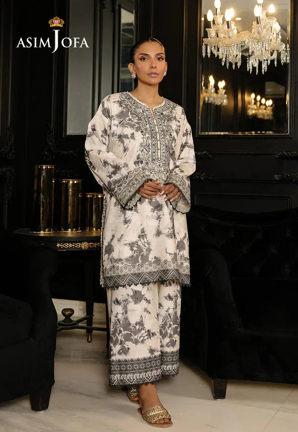 Asim Jofa | Summer Rhapsody | AJMCH-08 EMBROIDERED CAMBRIC - Rang-e-Khaas