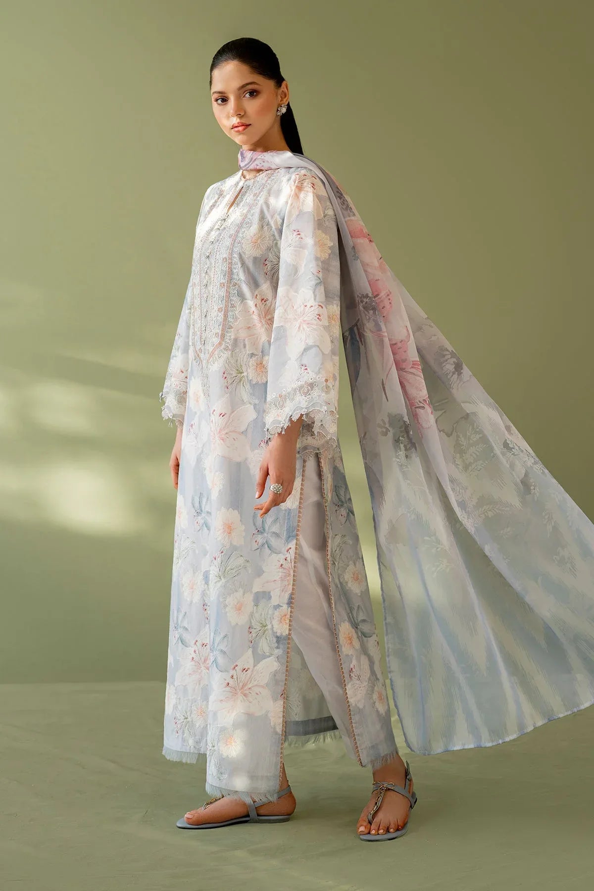 Baroque | Eid Printique | EMBROIDERED PRINTED LAWN UF-4166 - Rang-e-Khaas