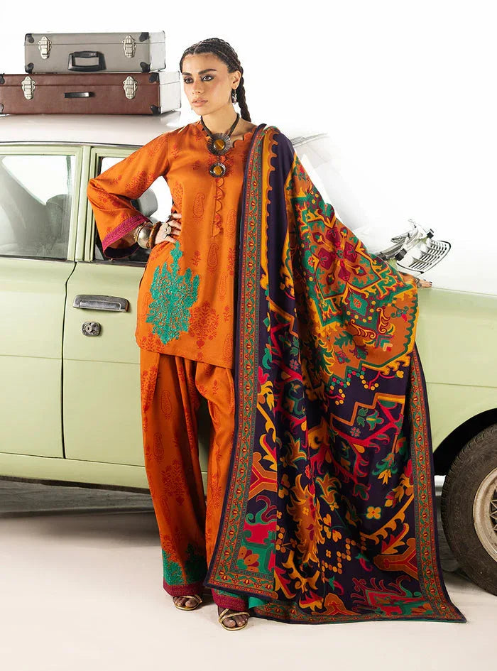 Zainab Chottani | Winter Shawl 25 | Suniva - D3 - Rang-e-Khaas