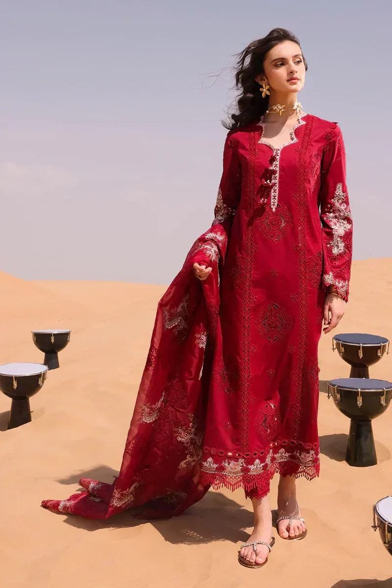 Qalamkar | Chikankari Eid Edit 24 | KM-05 AMANDINE - Rang-e-Khaas