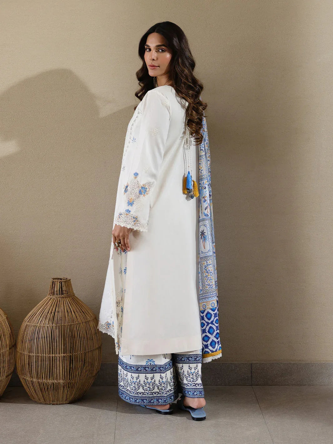 Faiza Faisal | Marine Luxury Lawn 25 | MIRHA - Rang-e-Khaas