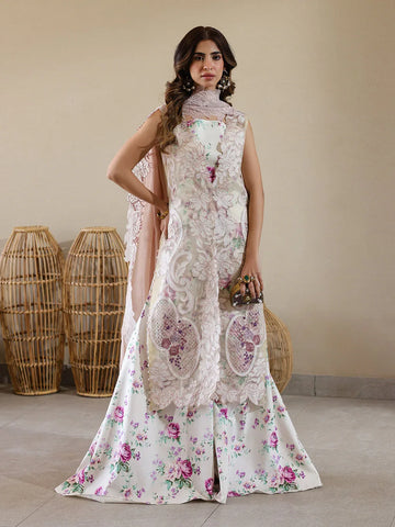Faiza Faisal | Marine Luxury Lawn 25 | ELISHA - Rang-e-Khaas