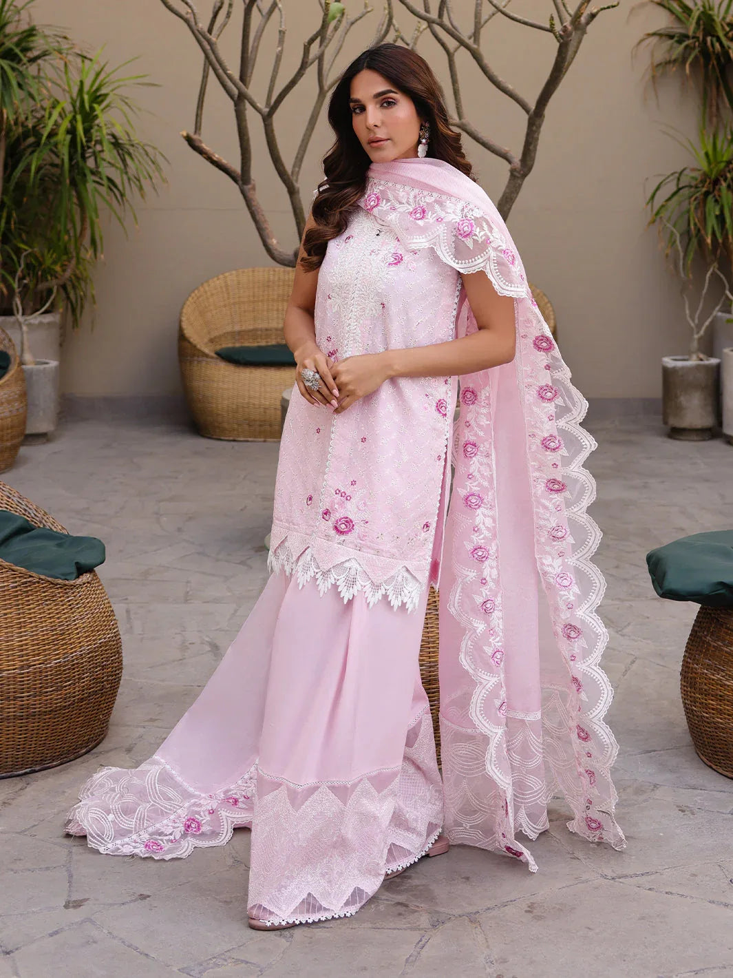 Faiza Faisal | Marine Luxury Lawn 25 | RENA - Rang-e-Khaas