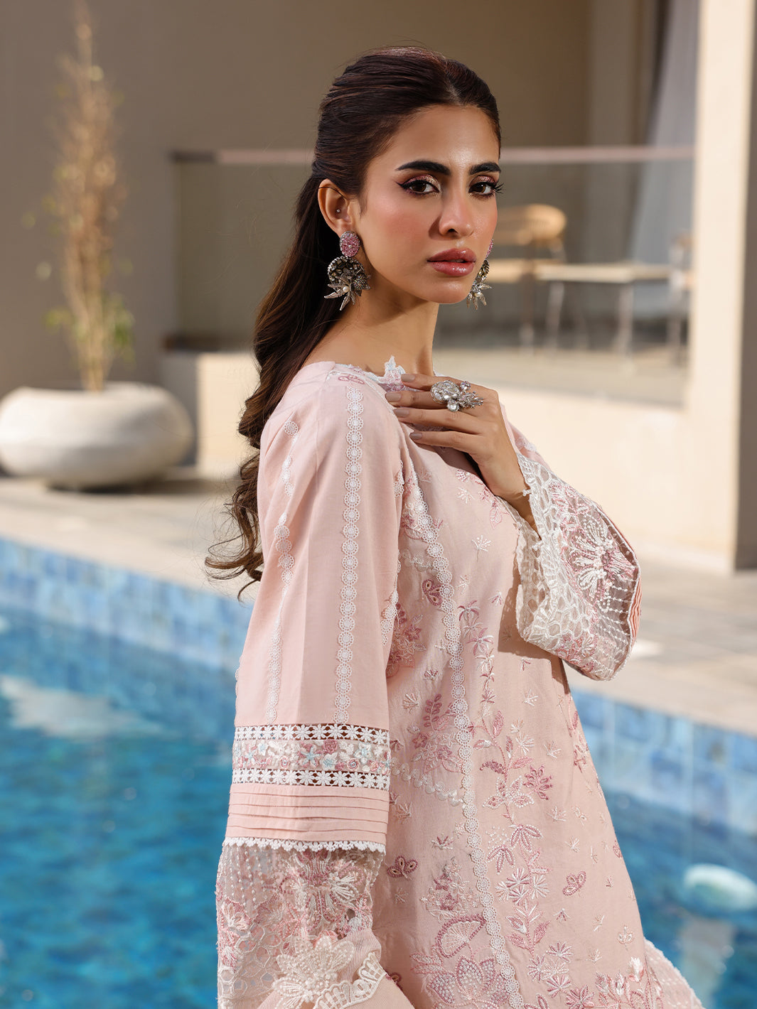 Faiza Faisal | Marine Luxury Lawn 25 | MARIA - Rang-e-Khaas