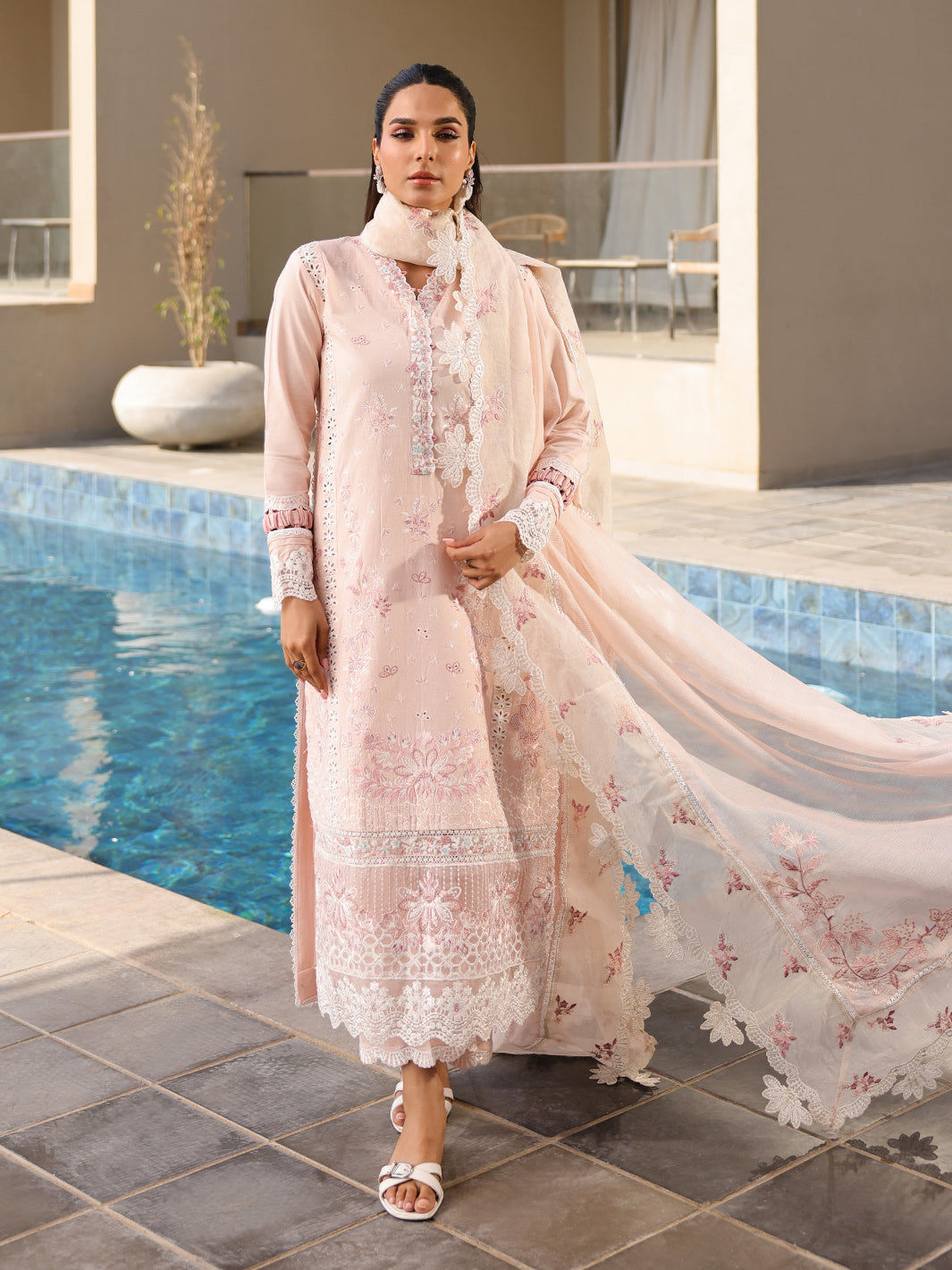 Faiza Faisal | Marine Luxury Lawn 25 | MARIA - Rang-e-Khaas