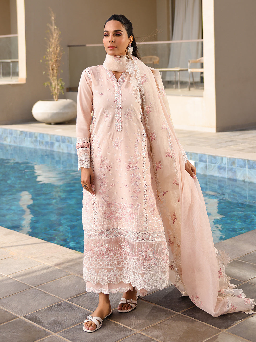 Faiza Faisal | Marine Luxury Lawn 25 | MARIA - Rang-e-Khaas