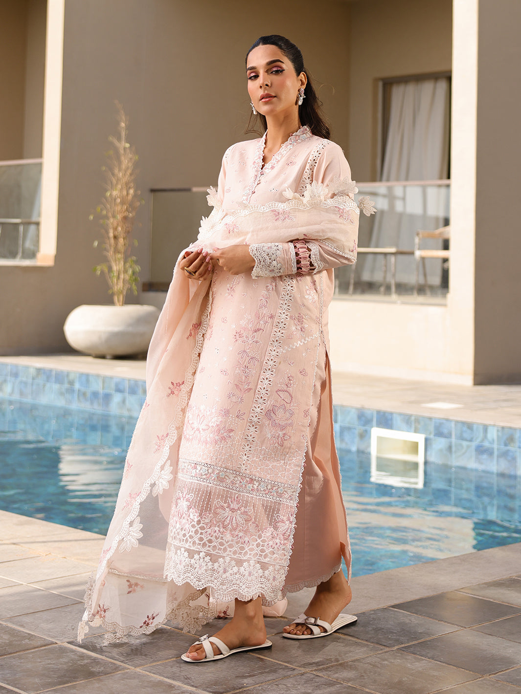 Faiza Faisal | Marine Luxury Lawn 25 | MARIA - Rang-e-Khaas