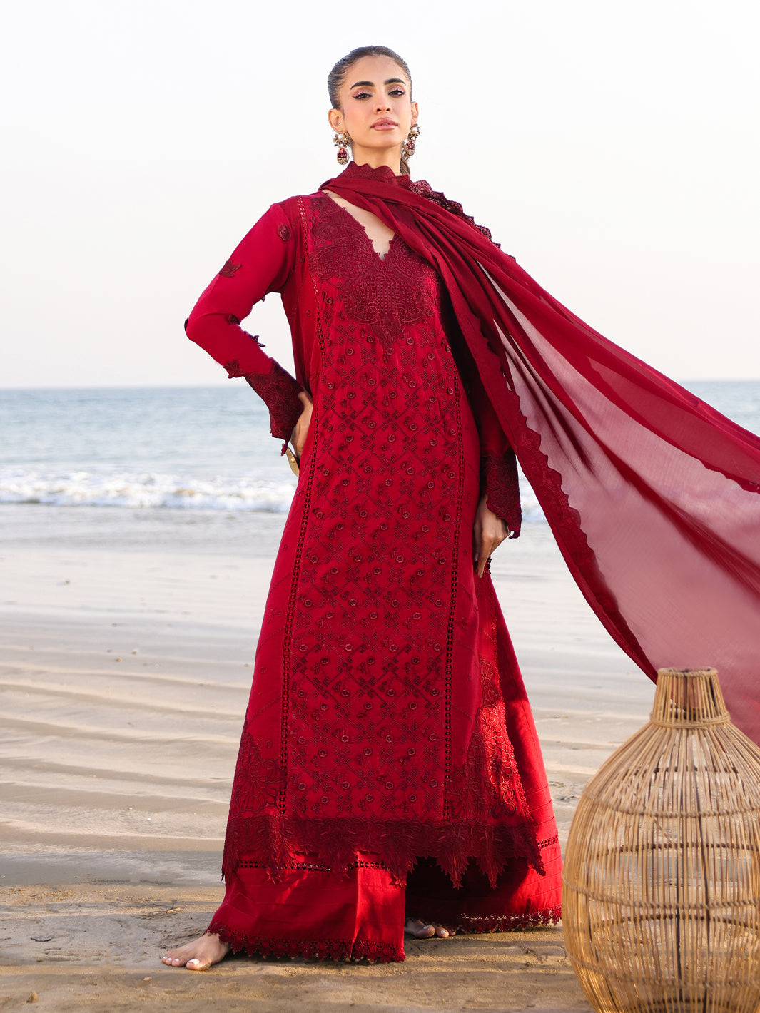 Faiza Faisal | Marine Luxury Lawn 25 | TARA - Rang-e-Khaas