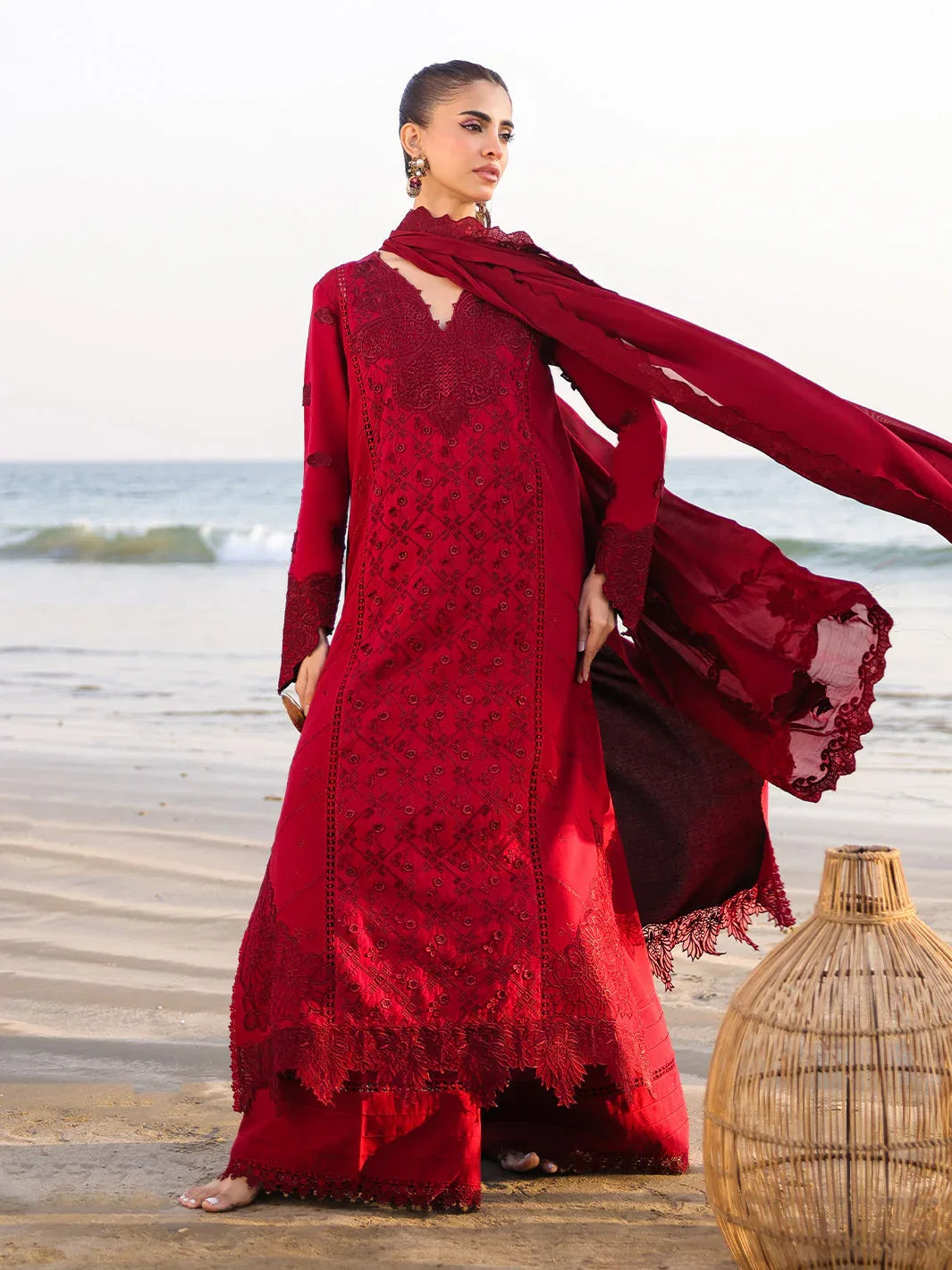 Faiza Faisal | Marine Luxury Lawn 25 | TARA - Rang-e-Khaas