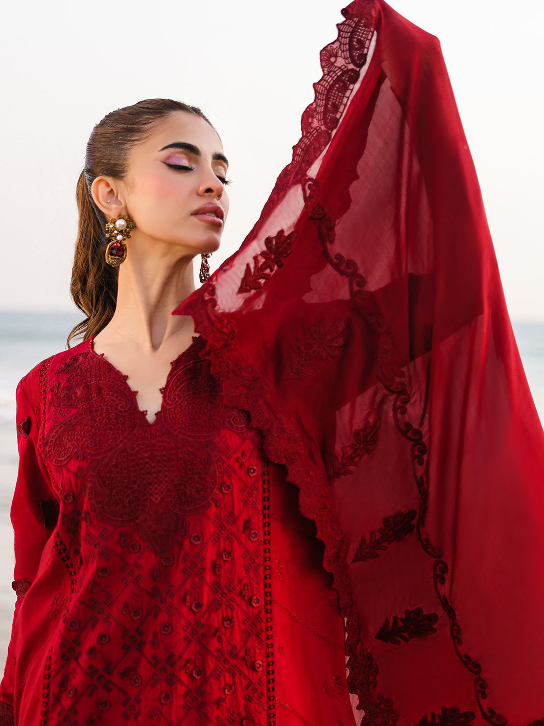 Faiza Faisal | Marine Luxury Lawn 25 | TARA - Rang-e-Khaas