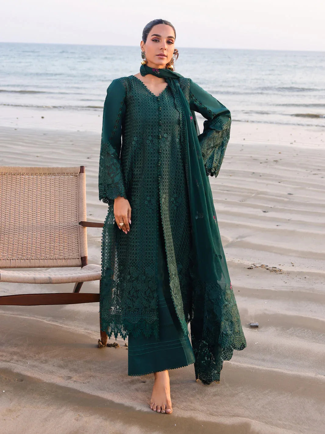 Faiza Faisal | Marine Luxury Lawn 25 | SOPHIA - Rang-e-Khaas