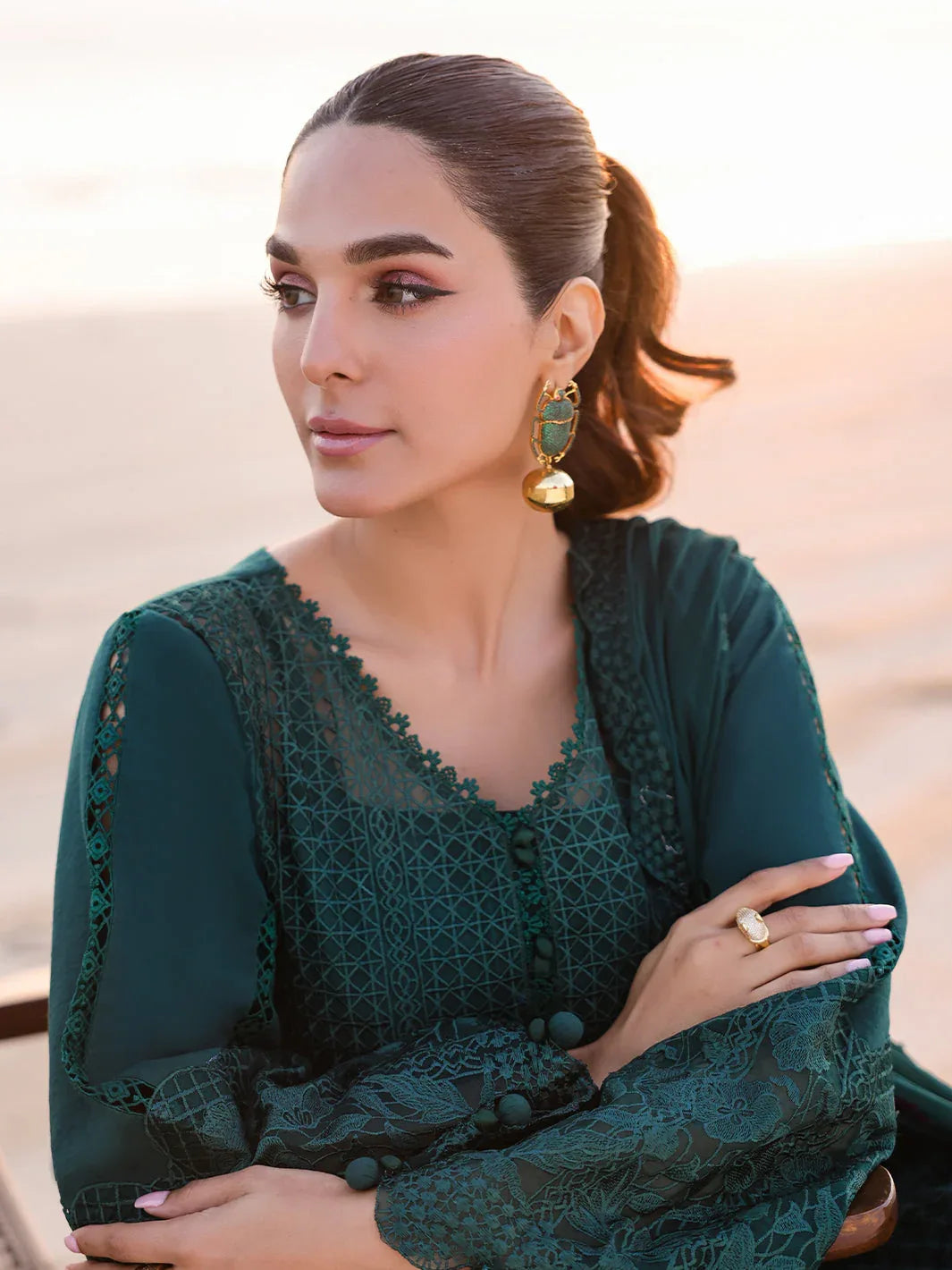 Faiza Faisal | Marine Luxury Lawn 25 | SOPHIA - Rang-e-Khaas