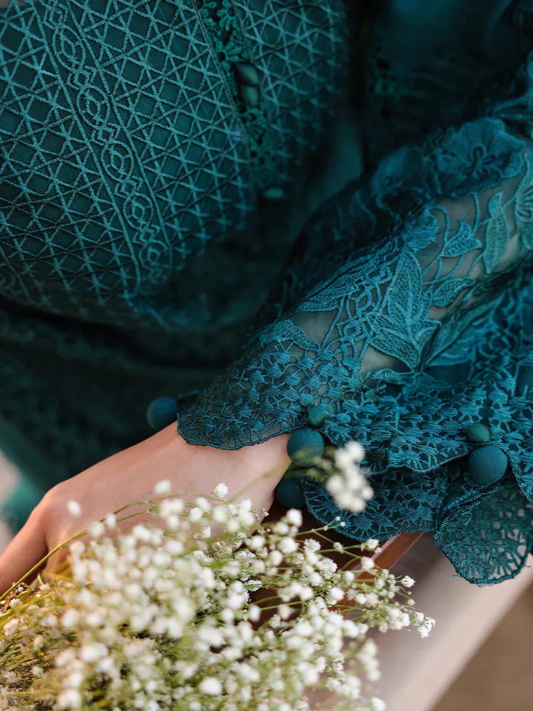 Faiza Faisal | Marine Luxury Lawn 25 | SOPHIA - Rang-e-Khaas