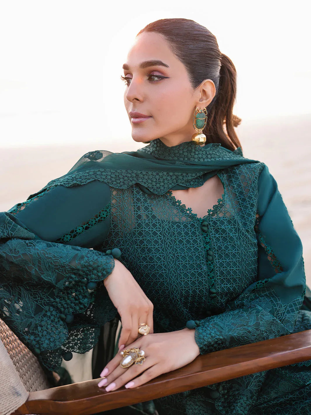 Faiza Faisal | Marine Luxury Lawn 25 | SOPHIA - Rang-e-Khaas