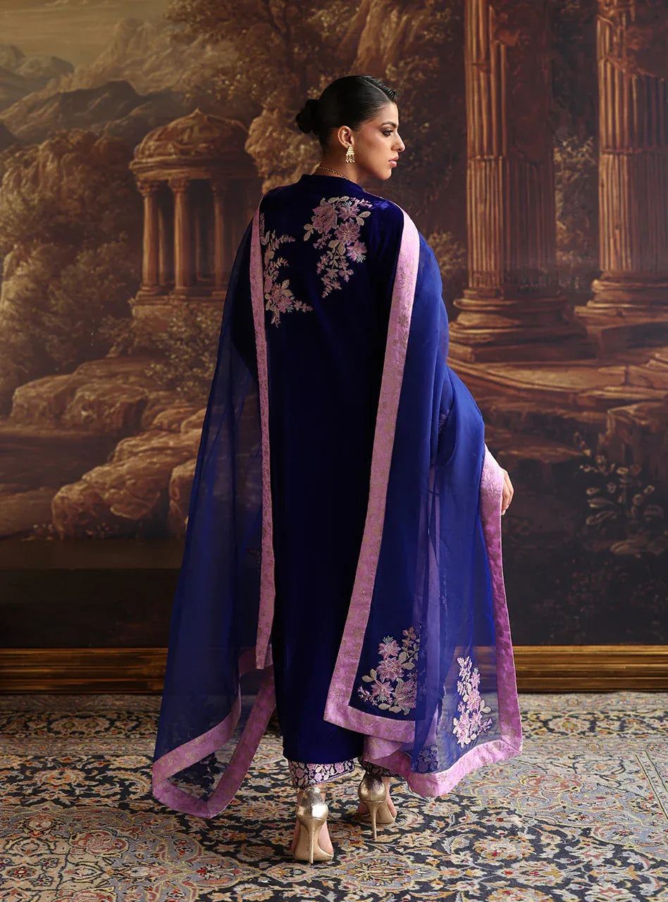 Zainab Chottani | Velura Velvet Edit 25 | Zelin Long Shirt - Rang-e-Khaas