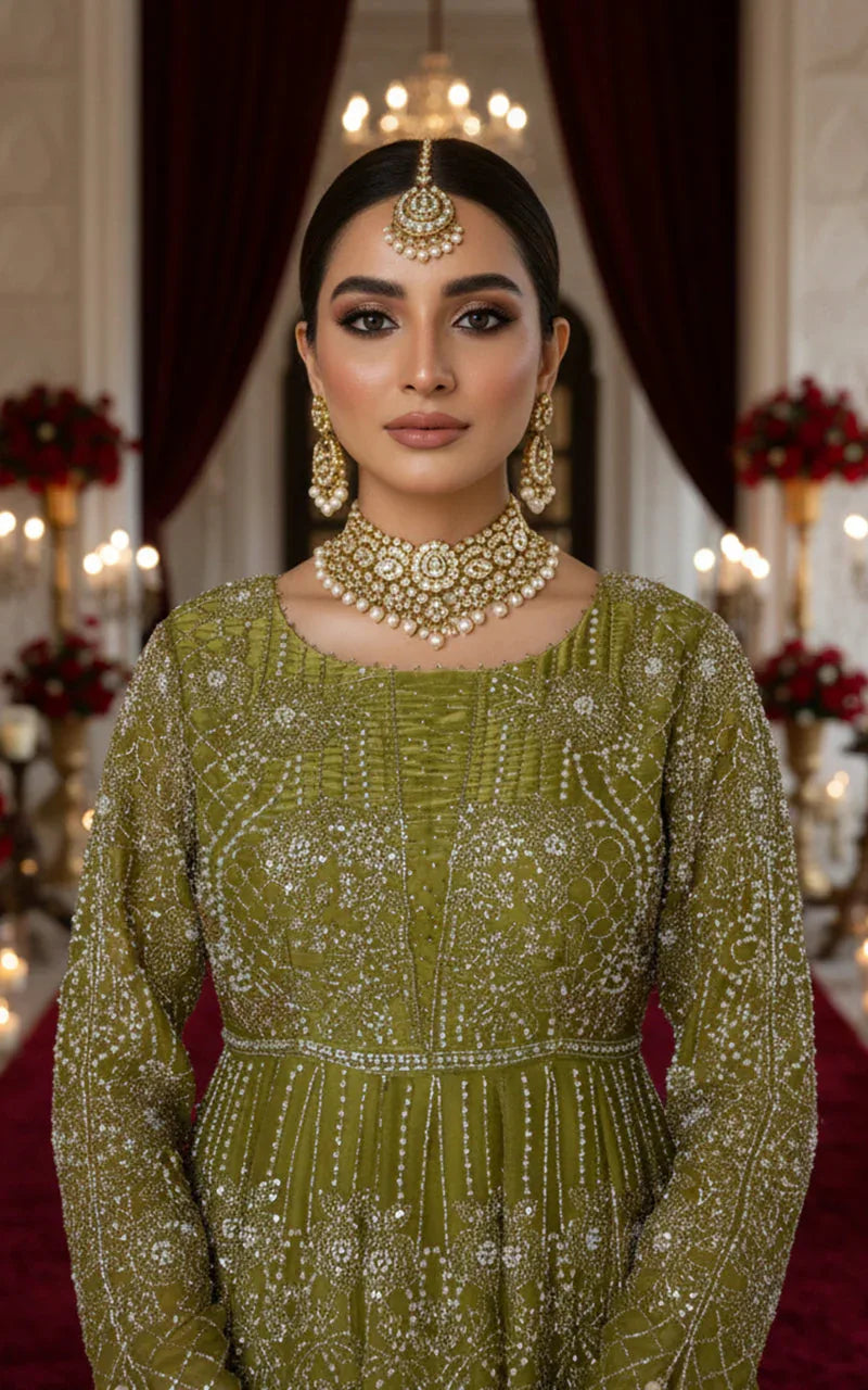 Embroidered Maxi With Dupatta