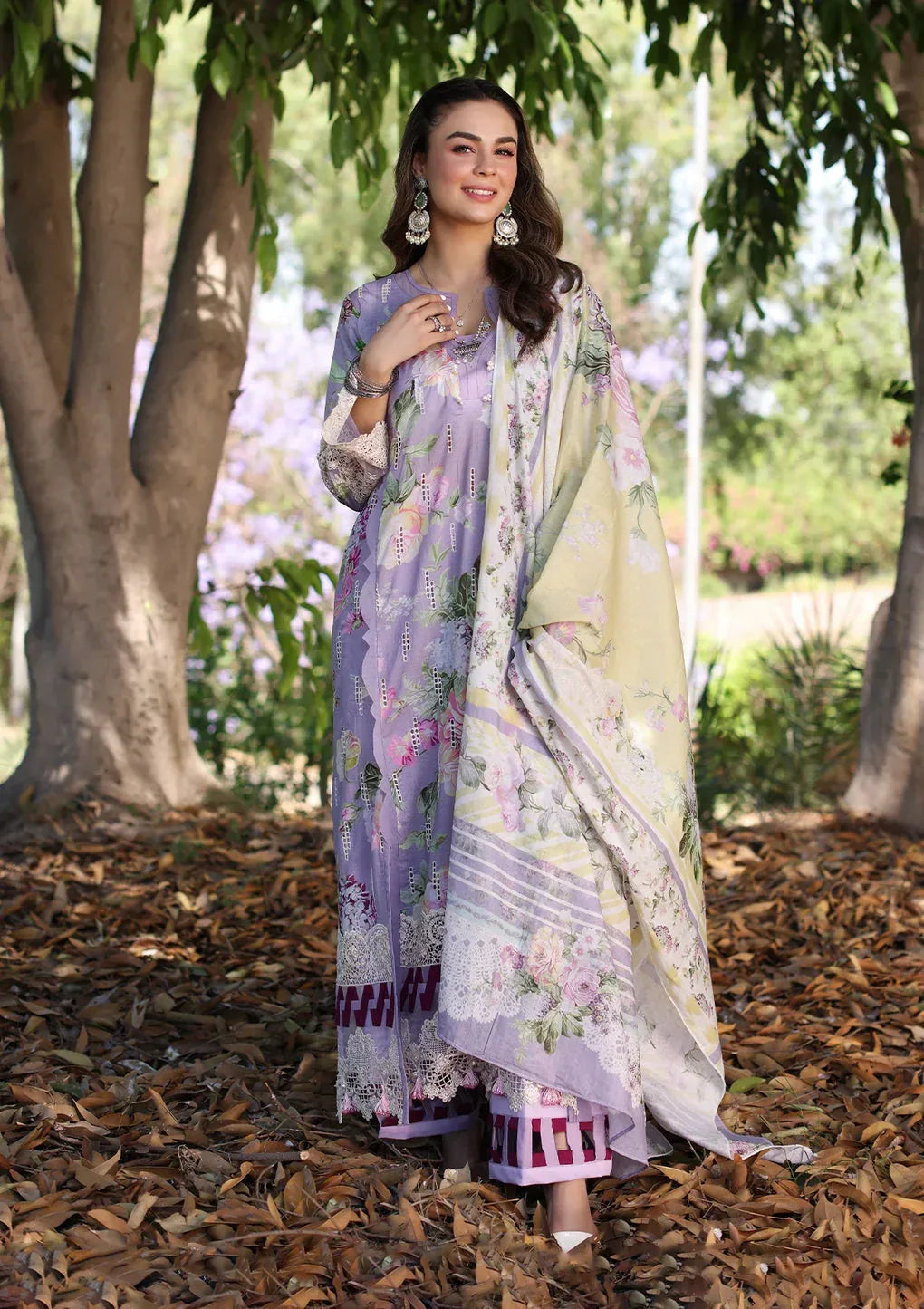 Elaf Premium | Prints Chikankari 24 | 03A LILAC L’AMOUR - Rang-e-Khaas
